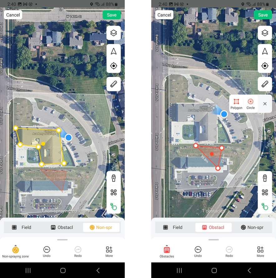 Manage your fields in the app after setting your boundary